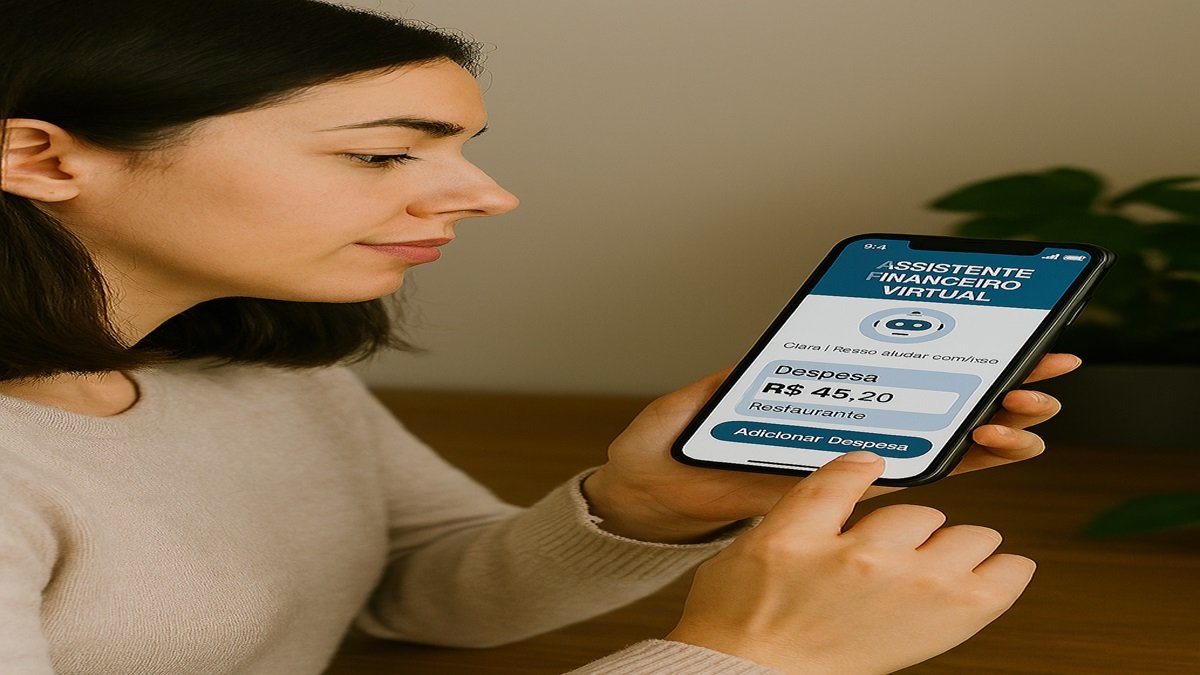 Registro de despesa no app de finanças pessoais